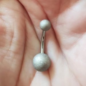 Silver Sparkly Matte Sandblasted Naval Barbell